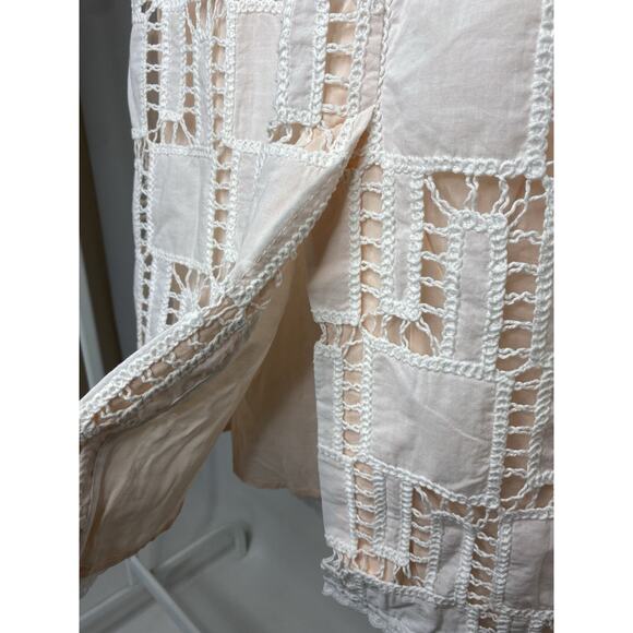 ba&sh Jupe Anira Cutout Skirt Women's Medium A-Line Midi Quiet Luxury Cotton - Picture 4 of 8